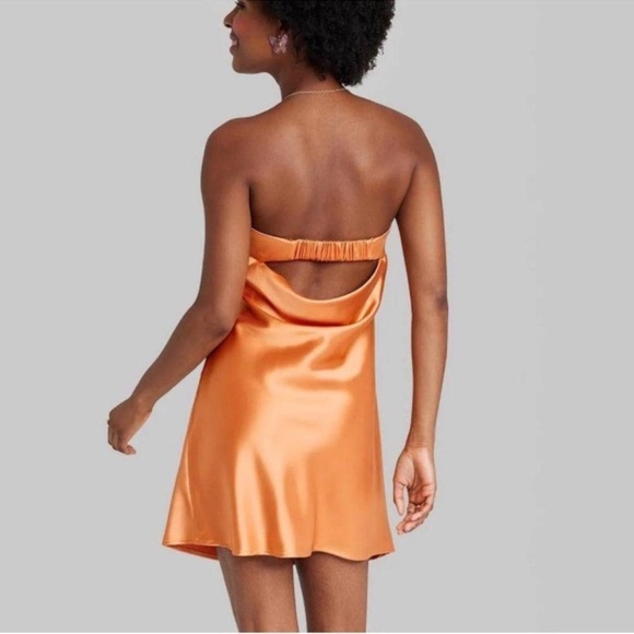 Wild Fable Orange Strapless Slip Dress - Picture 2 of 2